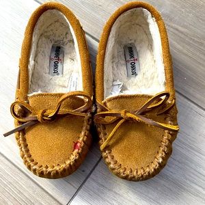 Size 11 Minnetonka moccasins for little girls.